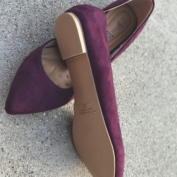 2 LEFT! Nature Breeze Deep Wine Pointy Toe Flat - Picture 3 of 6